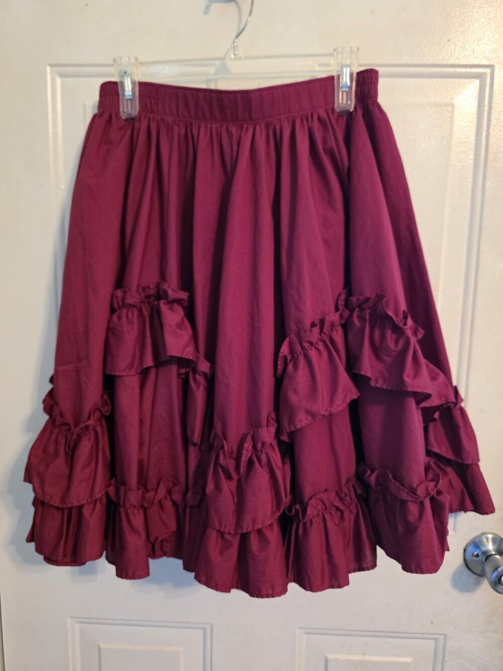 Vtg Calico Country Albuquerque Burgandy Petticoat Skirt Steampunk Renaissance L